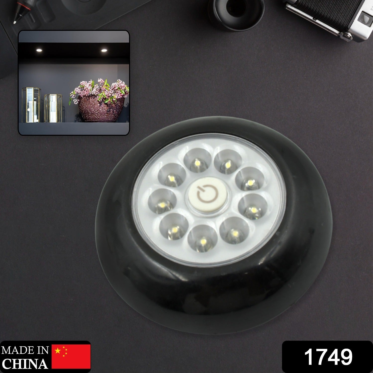 1749 9 LED Touch Light Closet Light Battery Powered Stick-on Anywhere Puck Lights with New Strong Adhesive for Cabinet, Stair, Bedroom, Kitchen Night Light Stick Tap Night ( Battery Not Included / 1 Pc ) 1749 9 LED Touch Light Closet Light Battery Powered Stick-on Anywhere Puck Lights with New Strong Adhesive for Cabinet, Stair, Bedroom, Kitchen Night Light Stick Tap Night ( Battery Not Included / 1 Pc )